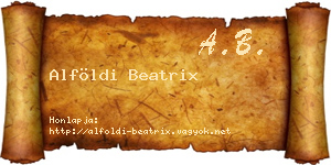 Alföldi Beatrix névjegykártya